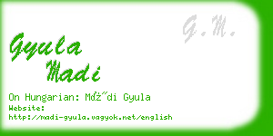 gyula madi business card